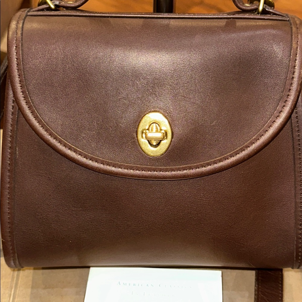 Coach Brown Leather Satchel with Gold Turn lock - in like new condition - Picture 8 of 11